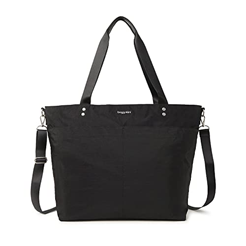 Baggallini Carryall Tote Bag - Crossbody Tote Bag for Women, Black - Large