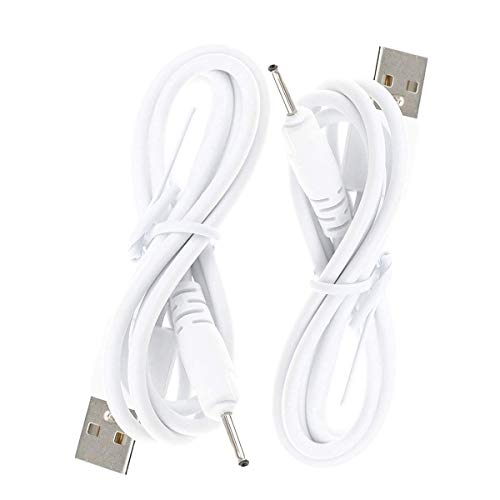 TenCloud DC 2.0mm Jack Charger Port 100CM USB Charge Replacement Power Cable Compatible with Beats Solo HD505 Headphones NOT for Dr. Dre Powerbeats3 (White+White)