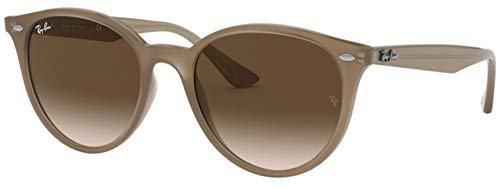 Ray-Ban RB4305F Low Bridge Fit Round Sunglasses, Opal Beige/Brown Gradient, 53 mm