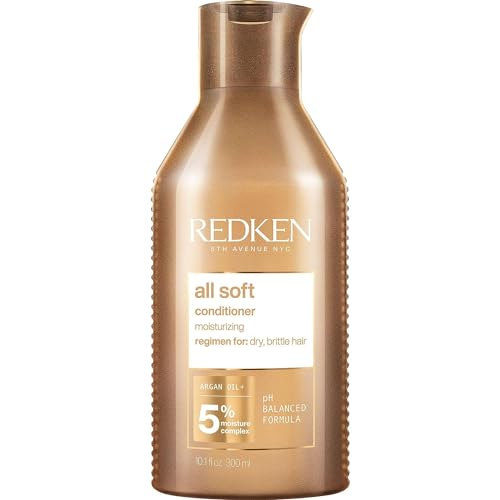 Redken All Soft Conditioner | For Dry / Brittle Hair | Moisturizes & Provides Intense Softness | With Argan Oil | 10.1 Fl Oz