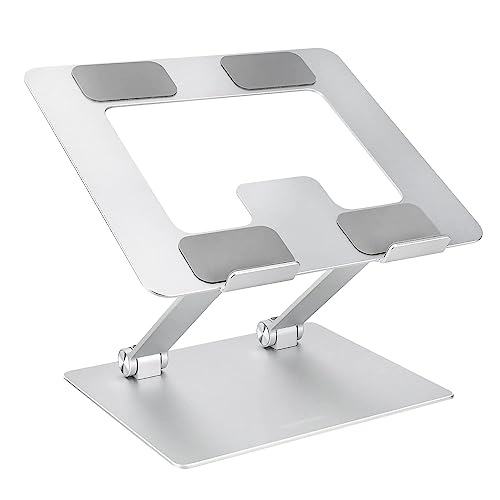 Amazon Basics Laptop Stand Riser, Portable and Adjustable Stand, for Notebook up to 17 Inch, Silver