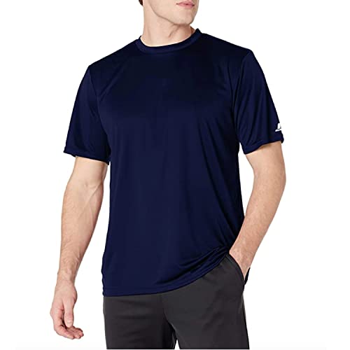 Russell Athletics Dri-Power Core Performance Tee for Men - Moisture-Wicking Athletic Shirt for Workouts and Sports, Navy, X-Large