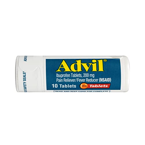 Advil Pain Reliever and Fever Reducer, Pain Relief Medicine with Ibuprofen 200mg for Headache, Backache, Menstrual Pain and Joint Pain Relief - 10 Coated Tablets