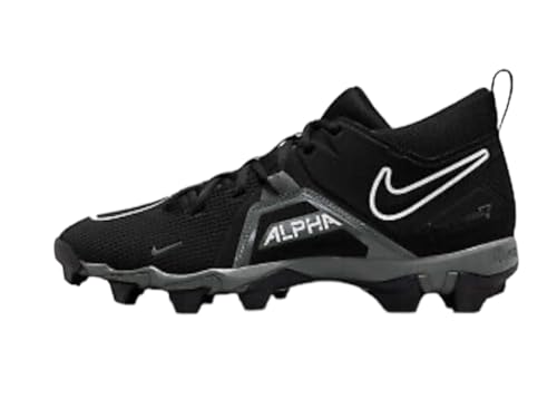 Nike Alpha Menace 3 Shark Men's Football Cleat (us_Footwear_Size_System, Adult, Men, Numeric, Medium, Numeric_10), Black/Iron Grey/White