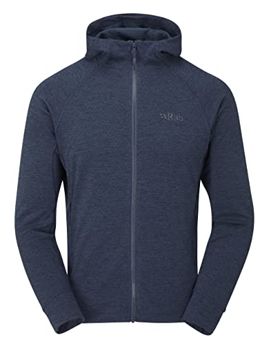 RAB Men's Nexus Hoody Full-Zip Lightweight Fleece Jacket for Hiking & Climbing - Deep Ink - Medium