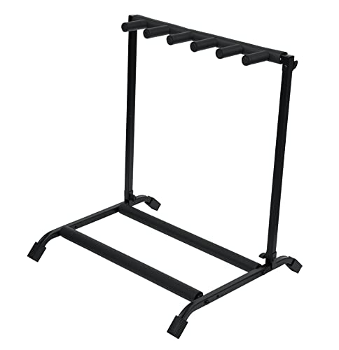 Rok-It Multi Guitar Stand Rack with Folding Design; Holds up to 5 Electric or Acoustic Guitars (RI-GTR-RACK5)