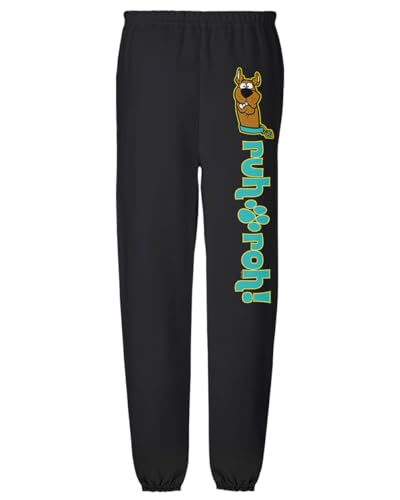 Popfunk Scooby Doo! Ruh Roh! Unisex Jogger Sweatpants for Men and Women, Black, X-Large
