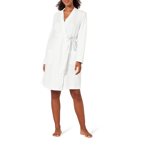 Amazon Essentials Women's Lightweight Waffle Mid-Length Robe (Available in Plus Size), White, X-Large