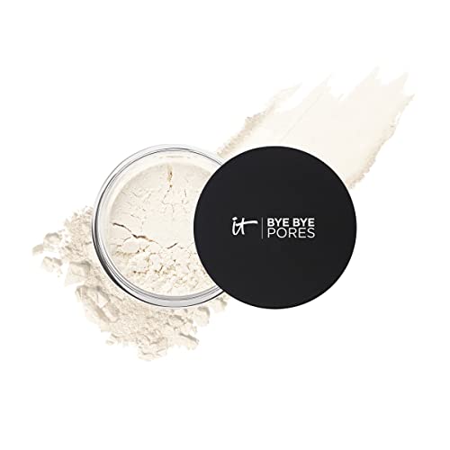 IT Cosmetics Bye Bye Pores – Poreless Finish Loose Setting Powder Makeup – Translucent Blurring Powder for All Skin Tones – Face Powder with Peptides, Silk, Collagen & Antioxidants – 0.23 oz