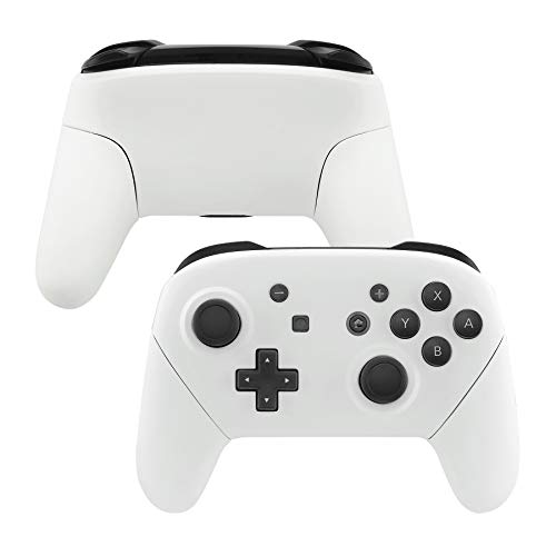 eXtremeRate White Faceplate Backplate Handles for Nintendo Switch Pro Controller, DIY Replacement Hand Grip Housing Shell Cover for Nintendo Switch Pro Controller - Controller NOT Included