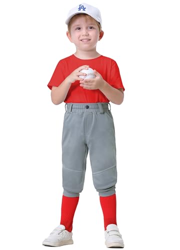 Mivei 2T-7Years Toddler Baseball Pants - Kids Tee Ball Pants for Little Boys Gilrs T Ball Softball Pants with Pockets UPF50+