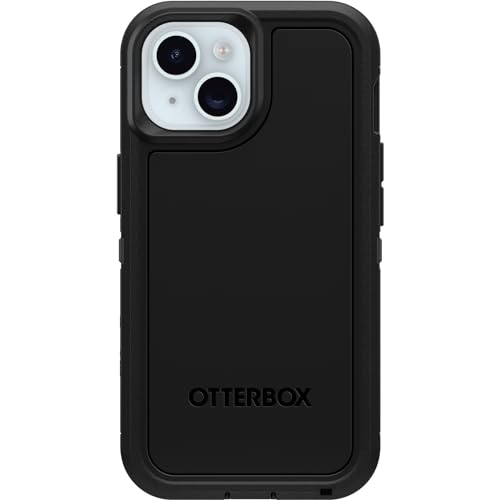 OtterBox iPhone 15, iPhone 14, and iPhone 13 Defender Series XT Case - BLACK, Screenless, Rugged, Snaps to MagSafe, Lanyard Attachment