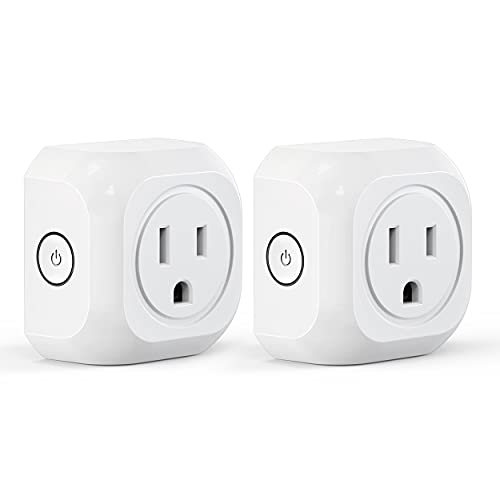 Mini Smart Plugs That Work with Alexa and Google Home, MONGERY WiFi Outlet Socket with Remote Control & Timer Function, No Hub Required, 2.4G WiFi (2 Pack)