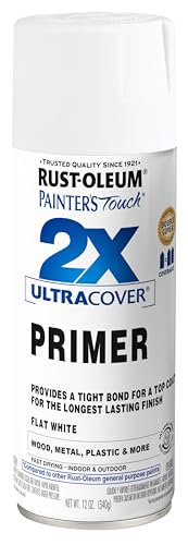 Rust-Oleum 334019 Painter's Touch 2X Ultra Cover Spray Primer, 12 oz, Flat White