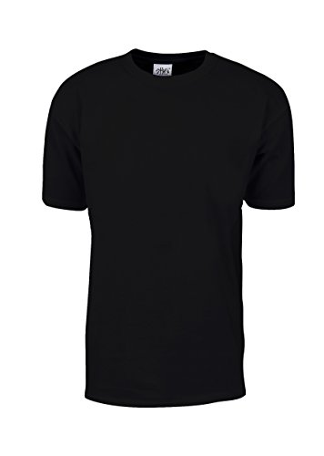 Shaka Wear Men's T Shirt – Max Heavyweight Cotton Short Sleeve Crew Neck Plain Tee Top Tshirts Regular Big Tall Size MHS02 Black L