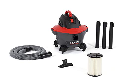 RIDGID 62698 RT0600 NXT 6-Gal. Wet Dry Shop Vacuum with Casters, 4.25 Peak HP Motor, and Pro Locking Hose, Dark Gray and Red