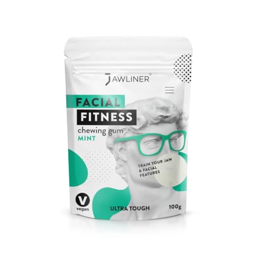 JAWLINER Fitness Chewing Gum (2 months pack) Jawline Sugar Free Mint Gum - Jawline Exerciser For Mewing And Shapen The Jaw - 15x Harder Than Regular Gum