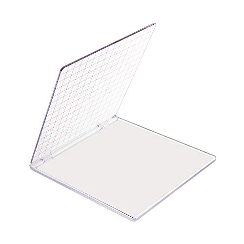PH PandaHall Acrylic Stamp Block 5.9x6.1 Perfect Positioning Stamping Clear Stamps Scrapbook Craft Stamping Tool with Grid Lines for Card Making Scrapbooking Journaling and Other Paper Crafts