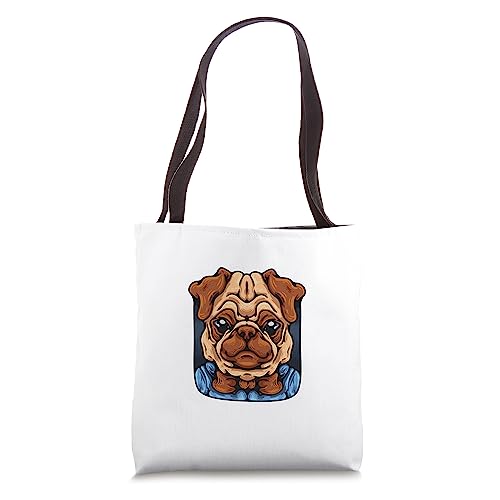 Pug with a Bow Tie Cutest Pet Domestic Dog Animal Kingdom Tote Bag