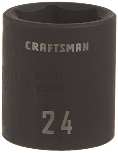 CRAFTSMAN Shallow Impact Socket, Metric, 1/2-Inch Drive, 24mm (CMMT15870)