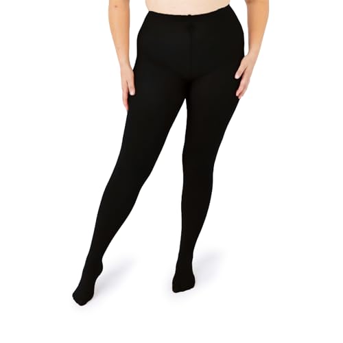 Silky Toes Womens Plus Size Opaque Microfiber Casual Tights- (3/4, Black - 1 Pair)