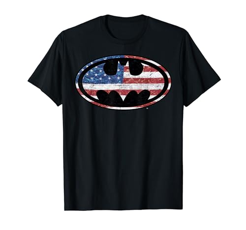 DC Comics Batman Old Glory American Flag Logo T-Shirt