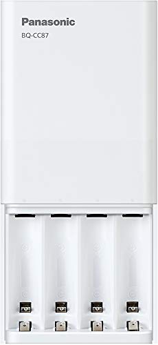Panasonic BQ-CC87ABBA eneloop Advanced Individual Battery Charger with Portable Charging Technology, White