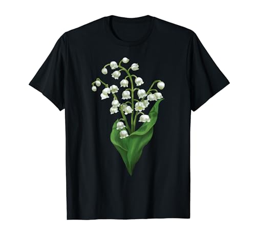 White Lily Of The Valley Spring Flower Watercolor T-Shirt