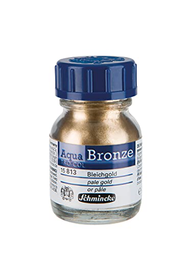 Schmincke - Aqua-Bronze, Pale gold, 20 ml, 15 813 032, shiny metallic effects on gouache and watercolor paintings, paper, cardboard, painting board, canvas