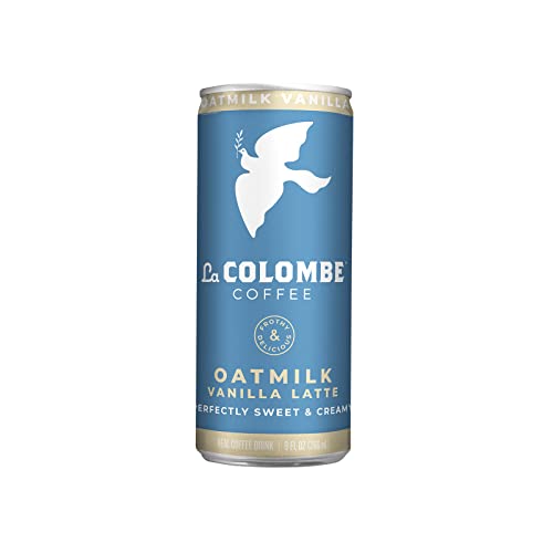 La Colombe Vanilla Draft Latte with Oatmilk - 9 Fl. Oz. 12 Pack - 100% Arabica Brazilian Cold Brew Coffee with Nitrous-Infused Oatmilk, Dairy-Free Vegan Latte, 120mg Natural Caffeine