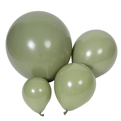 100pcs Sage Green Balloons 18 inch +12 inch +10 inch +5 inch Party Eucalyptus Olive Green Balloon Birthday Balloons Baby Shower Balloon Wedding Balloons