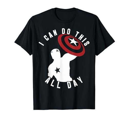 Marvel Captain America I Can Do This All Day SIlhouette T-Shirt