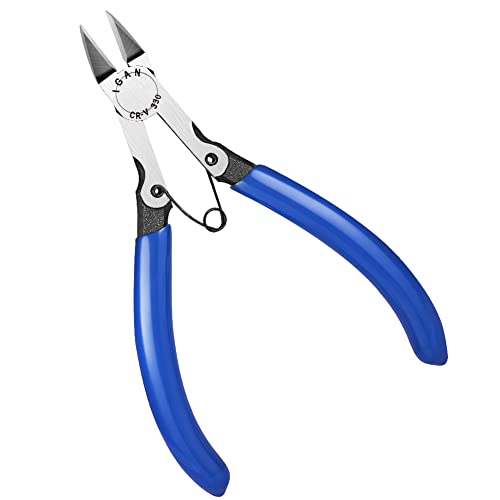 IGAN-330 Flush Cutters, Precision Wire Cutter, Flush Pliers, Wire Snips, Electrical Cutters, Sprue, Side & Small Wire Nippers, Diagonal Cut Snips, Ideal for Electronics & Precision Cutting Needs