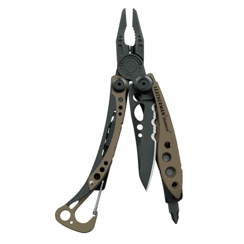 LEATHERMAN, Skeletool, 7-in-1 Lightweight, Minimalist Multi-tool for Everyday Carry (EDC), Home, Garden & Outdoors, Black/Tan