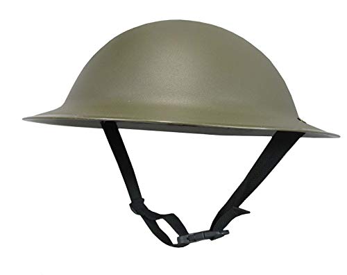 Nicky Bigs Novelties Adult WW2 Ally British Army Helmet - Lightweight Thick Plastic WW1 Reenactment Costume Hat, Olive Drab Green, Adjustable