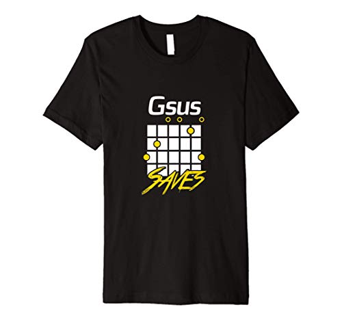 Funny Gsus Saves Guitar Lover Guitarist Accessories Gift Men Premium T-Shirt