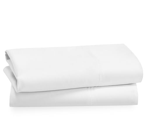 CALIFORNIA DESIGN DEN Luxuriously Soft Hotel Quality 600 Thread Count, 100% Cotton Set of 2 Cases, Crisp & Cool White Standard Pillow Cases Fits Standard & Queen Pillows (Bright White)