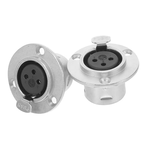 FUNOMOCYA 2pcs Audio Socket Adapter 3 Pin Panel Mount Jacks Female Jack Socket 3 Pin Female Socket Female Socket 3 Pin 3 Pin Jack Female Socket Microphone Female Seat Zinc Alloy