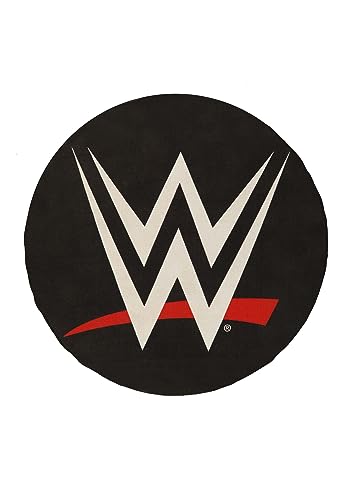 FUN.COM WWE Logo Rug, World Wrestling Entertainment Logo Front Doormat, WWE Home Decor, Circle Round Indoor Rugs ST