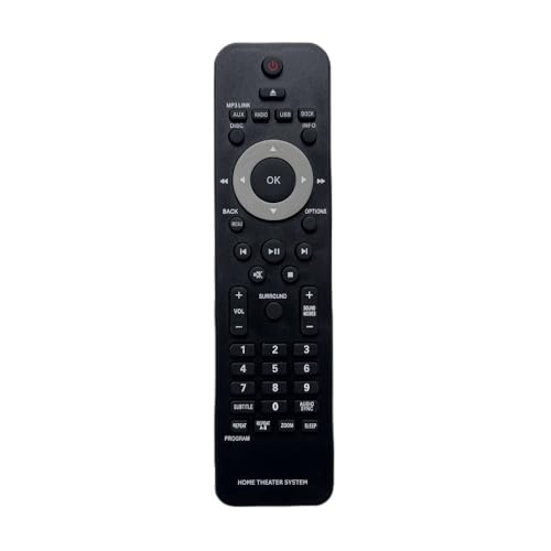 Replacement Remote Control for Philips 996510021121 HTS3371 HTS3317D/F7B HTS3371D/F7E HTS3372D/F7B HTS3372D HTS3372D/F7 HTS3371/98 HTS3372D/F7B HTS3371D HTS3371D/F7 DVD Home Theater System