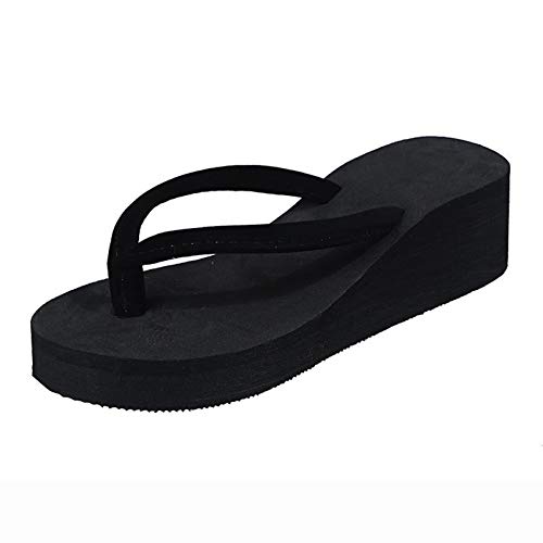 Shengsospp Women Open Toe Ankle Strap Platform Sandal Open Toe Espadrille Wedge Sandals Dress Shoes with Bow Details Beach slipper Black, 7.5