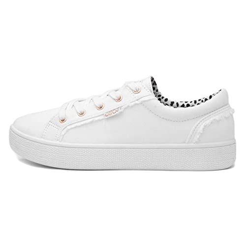 Skechers BOBS Women's 113328 Sneaker, White, 8