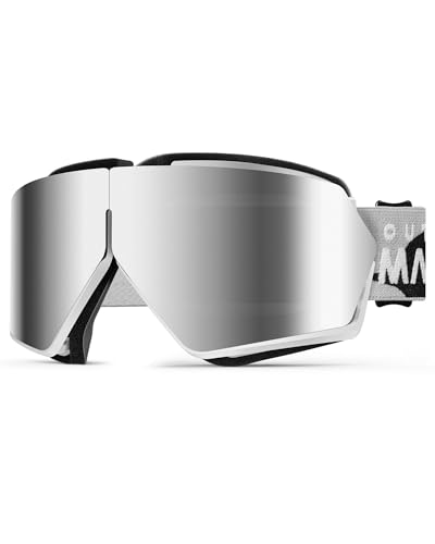 OutdoorMaster Seagull Ski Goggles, Foldable Snow Snowboard Goggles for Men Women Youth, Anti-Fog, 100% UV Protection