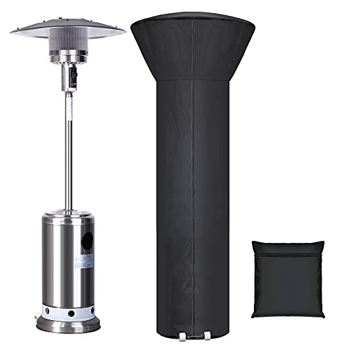 Patio Heater Cover Waterproof with Zipper And Storage Bag,Outdoor Heater Cover Has Dustproof,Wind-Resistant,UV-Resistant,Snow-Resistant Features For Patio Heater, 89'' Height x 33' Dome x 19' Base