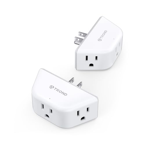 TROND Multi Plug Outlet Extender 2 Pack - Electrical Wall Outlet Splitter, 3 Way Outlet Wall Adapter, Cruise Essentials, Small Multiple Plug Expander for Cruise Ship Home Office Dorm Room