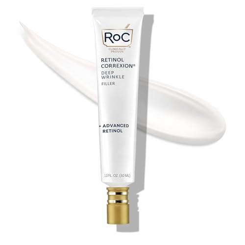 RoC Retinol Correxion Deep Wrinkle Facial Filler with Hyaluronic Acid & Retinol, Skin Care for Women and Men, 1 Fl Oz (Packaging May Vary)