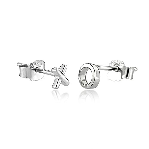Cute Stud Earrings 925 Sterling Silver Dainty Mini XO Earrings for Women Everyday Wear
