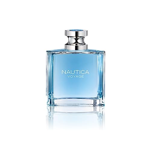 Nautica Voyage Eau De Toilette for Men - Fresh, Romantic, Fruity Scent Woody, Aquatic Notes of Apple, Water Lotus, Cedarwood, and Musk Ideal Day Wear 3.3 Fl Oz
