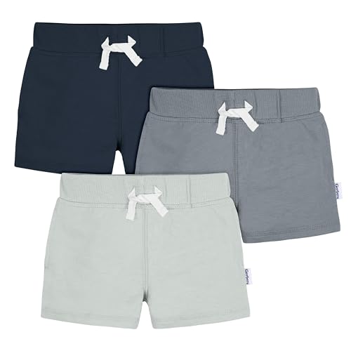 Gerber Baby Boys' Toddler 3-Pack Pull-On Knit Shorts, Blue