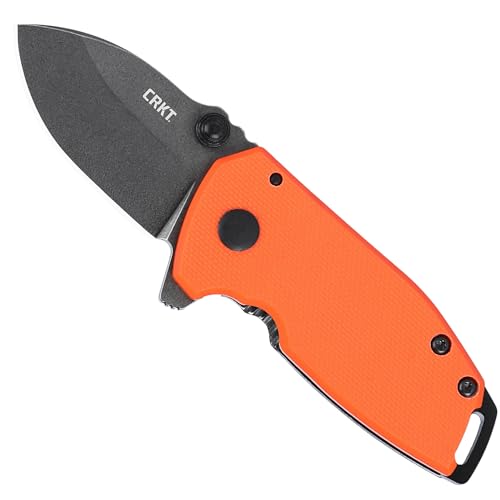 CRKT Squid Everyday Carry Folding Knife: Drop Point with D2 Steel Blade, G10 Handle, Frame Lock, 2486